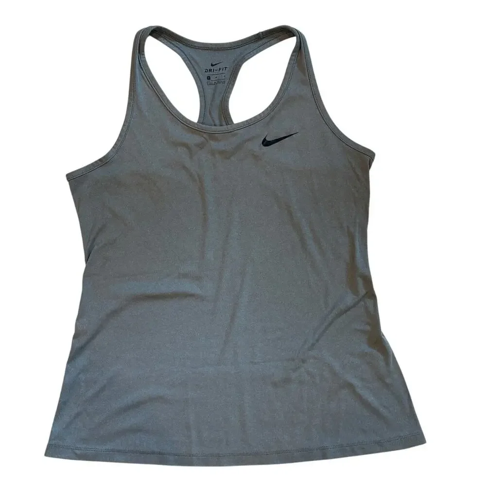Nike Tank Tops Lot of 2 Racer Back Womens Size Medium Gray Blue Dri Fit Workout